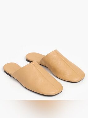 EUC Flattered Maurine Grained Leather Mules in Biscotti size 7